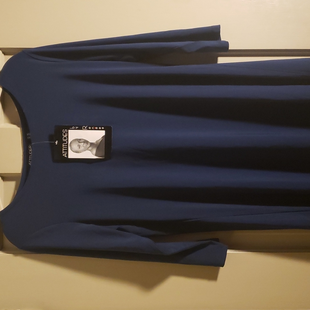 Attitudes Navy Blue Shift Dress Sz MP